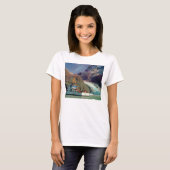 Alaskan Mountain-Uitzicht met Boat T-shirt (Voorkant volledig)
