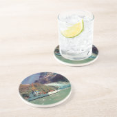 Alaskan Mountain-Uitzicht met Boat Zandsteen Onderzetter (Zijkant)