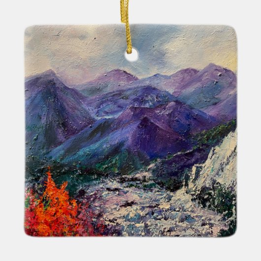 Alaskan Mountain Waterfall Ceramic Ornament (Voorkant)