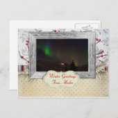 Alaskan Noorderlicht Wintergroeten Briefkaart (Voorkant / Achterkant)