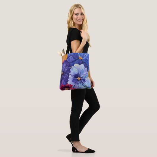Alaskan Pansies Canvas tas (Op model)