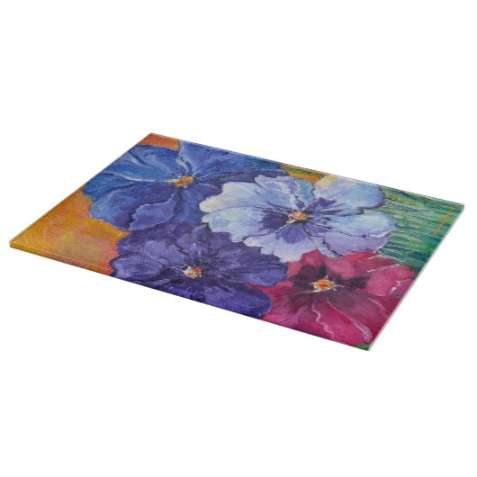 Alaskan Pansies Glas Snijplank (Hoek)