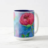 Alaskan Peonies 15oz koffie-mok Tweekleurige Koffiemok (Voorkant rechts)