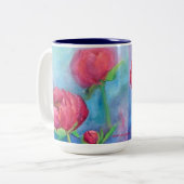 Alaskan Peonies 15oz koffie-mok Tweekleurige Koffiemok (Voorkant links)