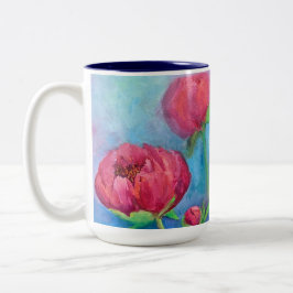 Alaskan Peonies 15oz koffie-mok Tweekleurige Koffiemok