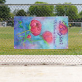 Alaskan Peonies "Bonjour" buitenbanner Spandoek (Insitu)