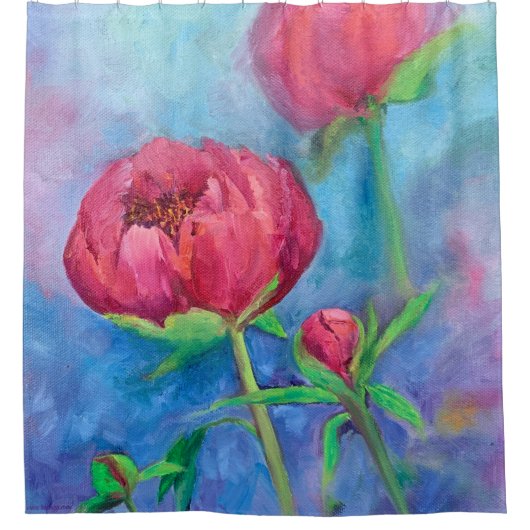 Alaskan Peonies douchegordijn (Voorkant)