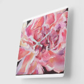 Alaskan Peonies Floral Clock Vierkante Klok (Hoek)