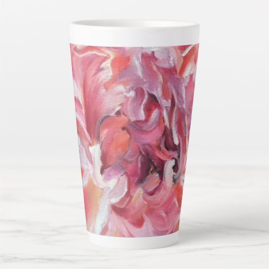 Alaskan Peonies Floral Latte Mok (Voorkant)