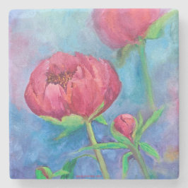 Alaskan Peonies Marmeren Onderzetter