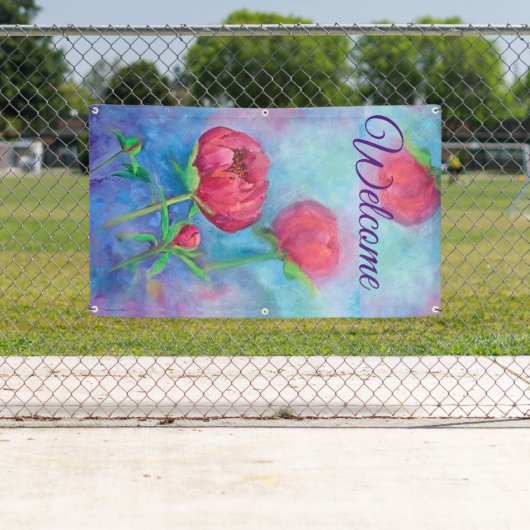 Alaskan Peonies "Welkom" buitenbanner  Spandoek (Insitu)