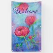 Alaskan Peonies "Welkom" buitenbanner  Spandoek (Verticaal)