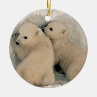 Alaskan Polar Beer Cubs Keramisch Ornament