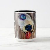 Alaskan Puppy Transport Tweekleurige Koffiemok (Center)