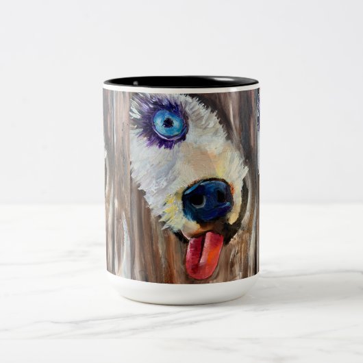 Alaskan Puppy Transport Tweekleurige Koffiemok (Center)