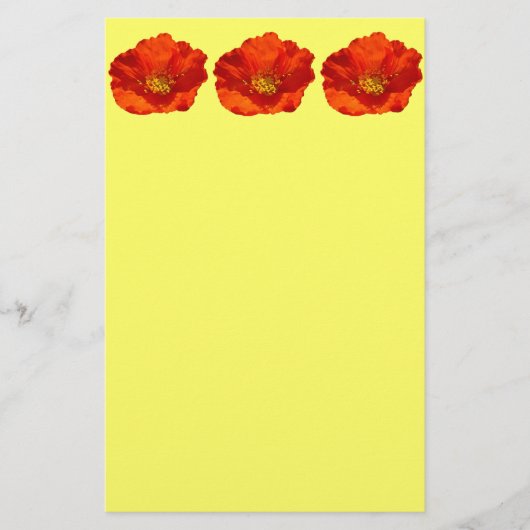 Alaskan Red Poppy Colorful Flower Briefpapier (Voorkant)