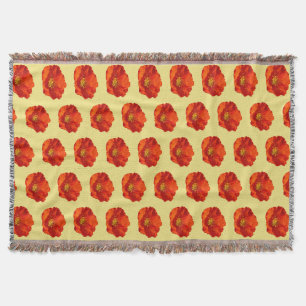 Alaskan Red Poppy Colorful Flower Deken