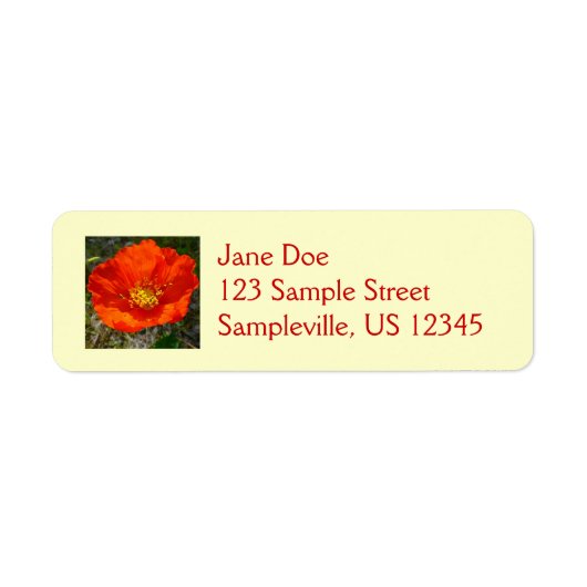 Alaskan Red Poppy Colorful Flower Etiket (Voorkant)