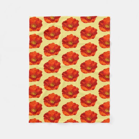 Alaskan Red Poppy Colorful Flower Fleece Deken (Voorkant)