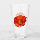 Alaskan Red Poppy Colorful Flower Glas (Achterkant)