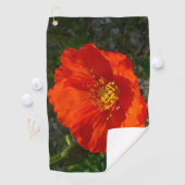Alaskan Red Poppy Colorful Flower Golfhanddoek (Insitu)