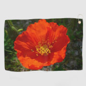 Alaskan Red Poppy Colorful Flower Golfhanddoek (Horizontaal)