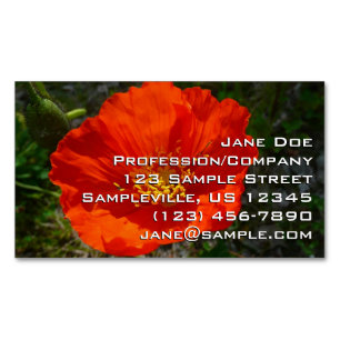 Alaskan Red Poppy Colorful Flower Magnetisch Visitekaartje