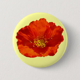 Alaskan Red Poppy Colorful Flower Ronde Button 5,7 Cm