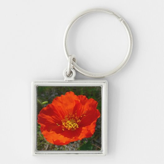 Alaskan Red Poppy Colorful Flower Sleutelhanger (Voorkant)