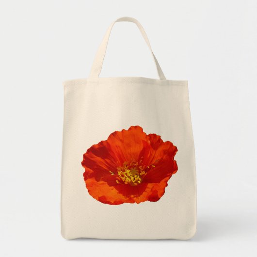 Alaskan Red Poppy Colorful Flower Tote Bag (Voorkant)