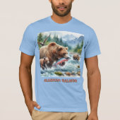 Alaskan Salmon Grizzly Beer Mannen T-shirt (Voorkant)