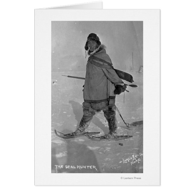 Alaskan Seal Hunter met Snowschoenen Foto (Voorkant)