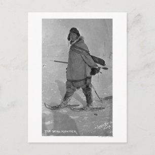 Alaskan Seal Hunter met Snowschoenen Foto Briefkaart