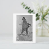 Alaskan Seal Hunter met Snowschoenen Foto Briefkaart (Staand voorkant)