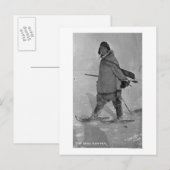Alaskan Seal Hunter met Snowschoenen Foto Briefkaart (Voorkant / Achterkant)