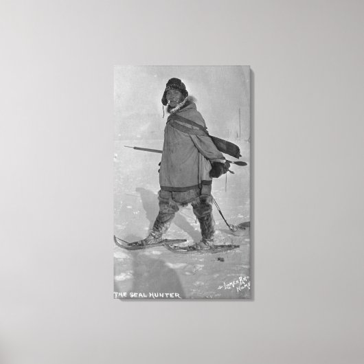 Alaskan Seal Hunter met Snowschoenen Foto Canvas Afdruk (Voorkant)
