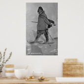 Alaskan Seal Hunter met Snowschoenen Foto Poster (Keuken)