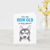 Alaskan Siberian Husky Funny Dog Lover Birthday Kaart (Gele Bloem)