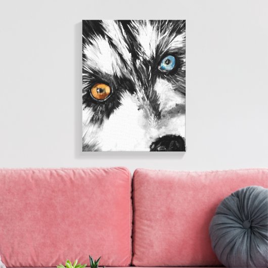 Alaskan Sled Dog_Lets Stretched Canvas afdrukken (Insitu (Woonkamer))