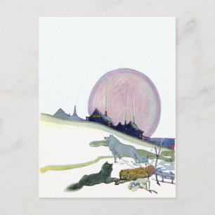 Alaskan Sled Dogs in de sneeuw Briefkaart