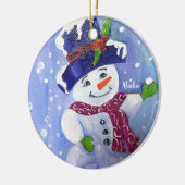Alaskan sneeuwbal sneeuwman keramische ornament (Links)