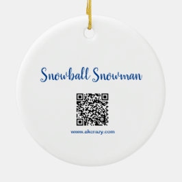 Alaskan sneeuwbal sneeuwman keramische ornament