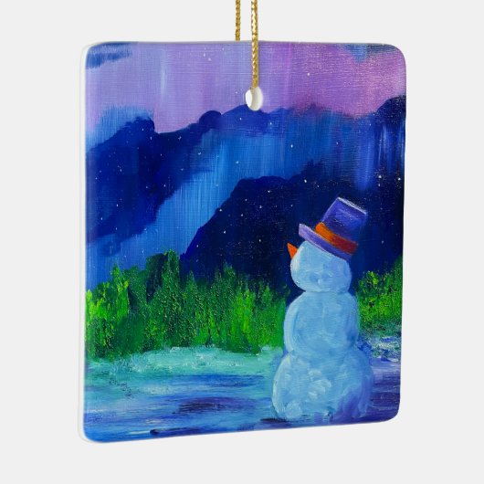 Alaskan Sneeuwman Keramisch Ornament (Rechts)