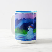 Alaskan Sneeuwman Two tone 15oz koffie mok (Voorkant links)