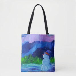 Alaskan Snowman Canvas tassen