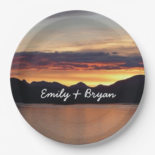 Alaskan Sunset I Beauful Alaska-fotografie Papieren Bordje (Voorkant)