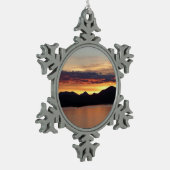 Alaskan Sunset I Beauful Alaska-fotografie Tin Sneeuwvlok Ornament (Links)