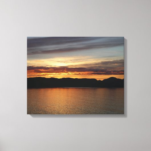 Alaskan Sunset II Beauful Alaska-fotografie Canvas Afdruk (Voorkant)