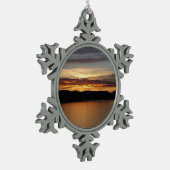 Alaskan Sunset II Beauful Alaska-fotografie Tin Sneeuwvlok Ornament (Links)