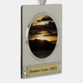 Alaskan Sunset III Beauful Alaska-fotografie Verzilverd Banner Ornament (Rechts)